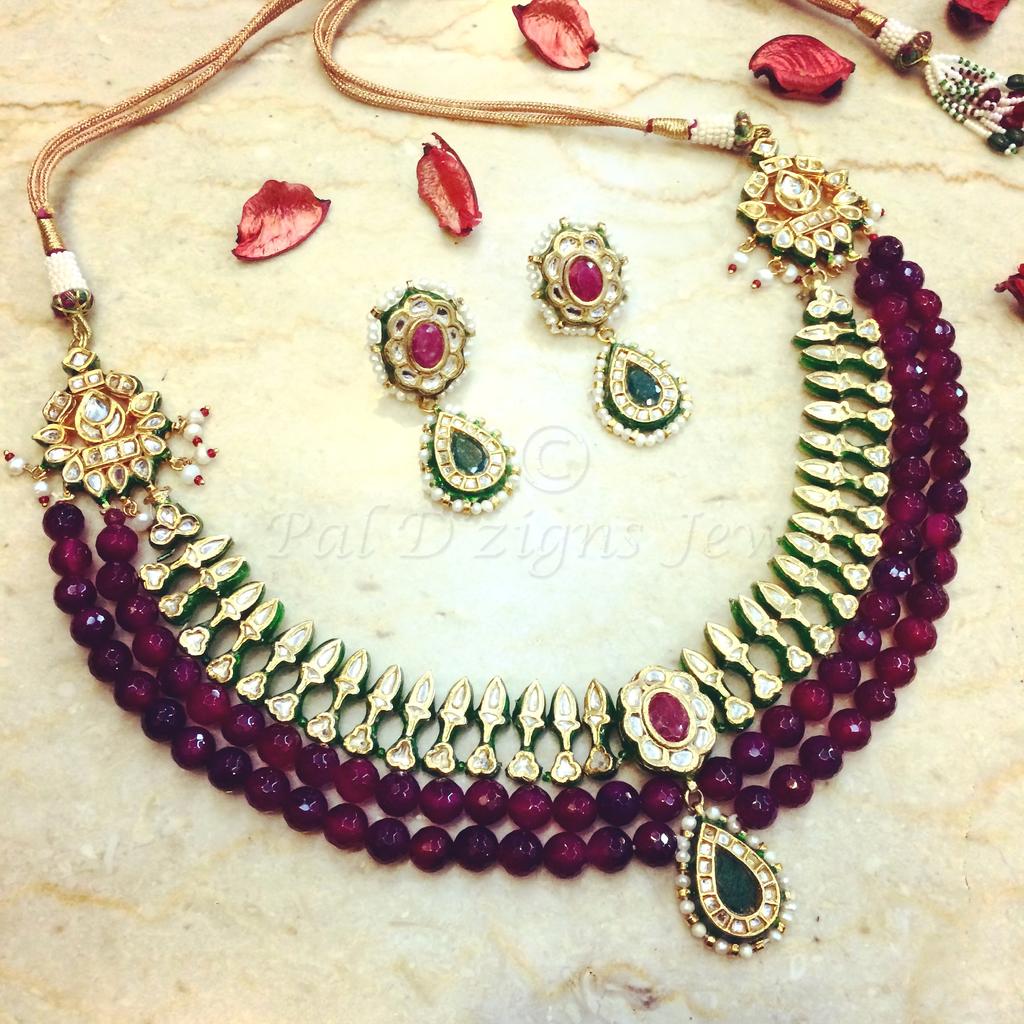 Rasberry Kundan Set