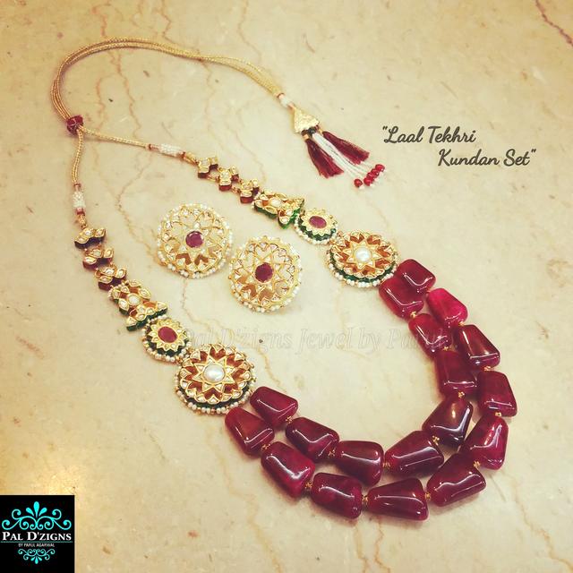 Laal Tekhri Kundan Set