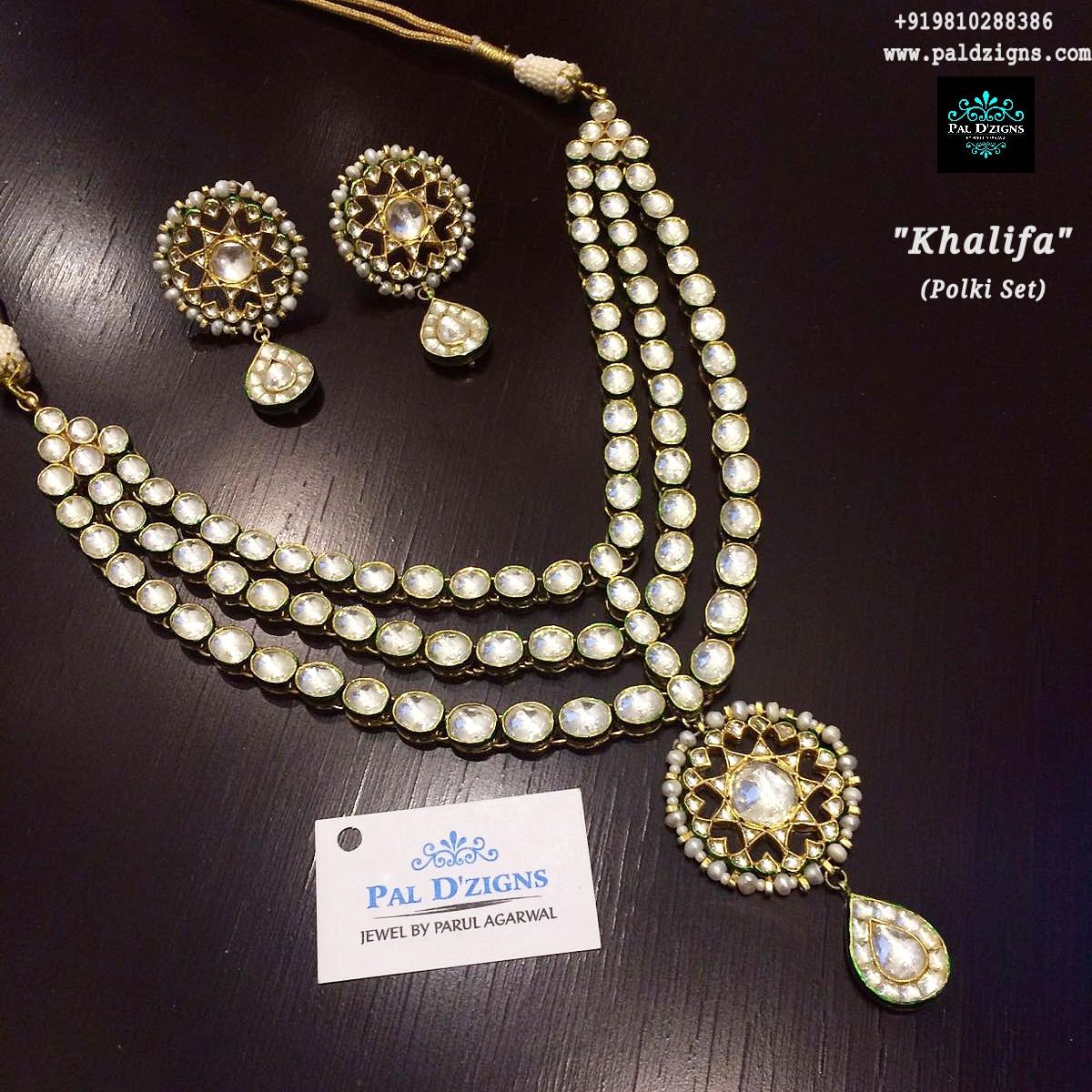 Khalifa 3 line polki set