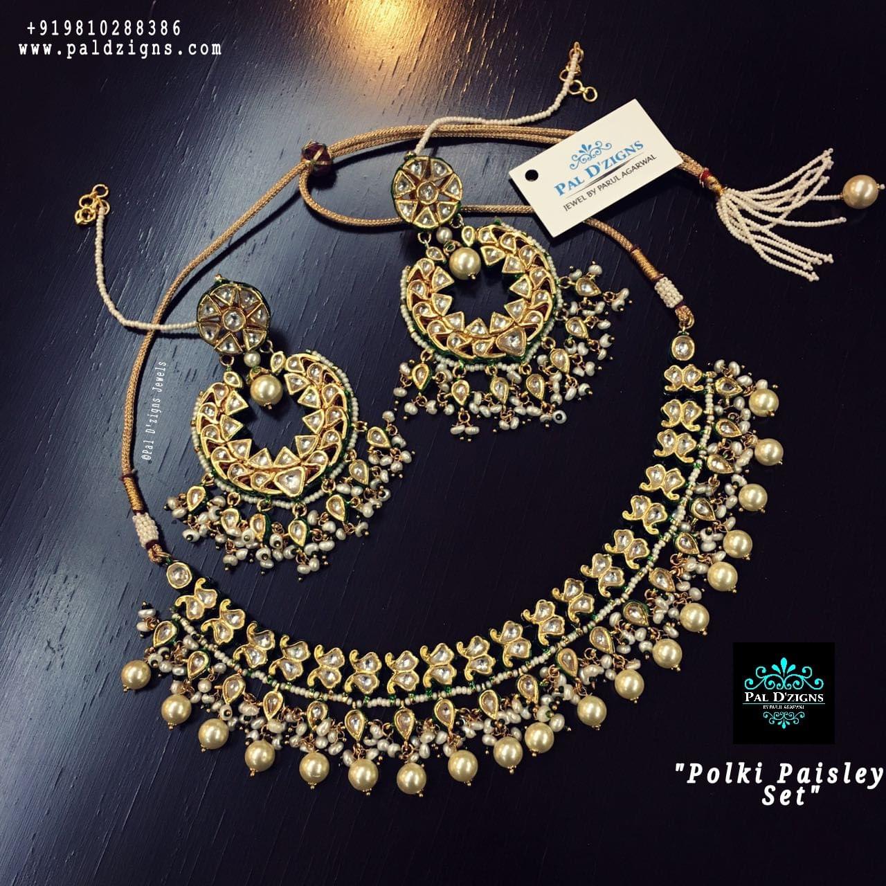 Polki Paisley Necklace Set