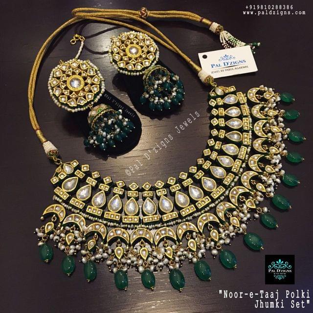 Noor-E-Taaj polki Jhumki Set