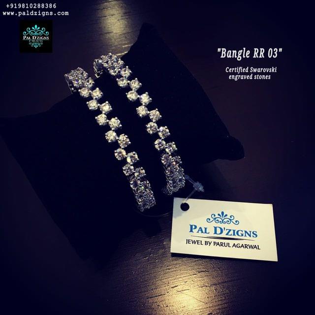 BB-03 Swarovski Round Bangle -2-6" (pair)
