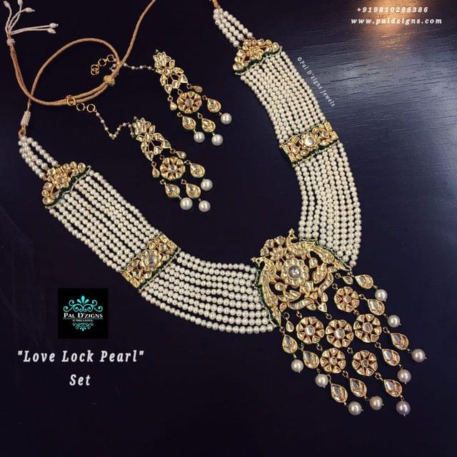 Love Lock pearl kundan set