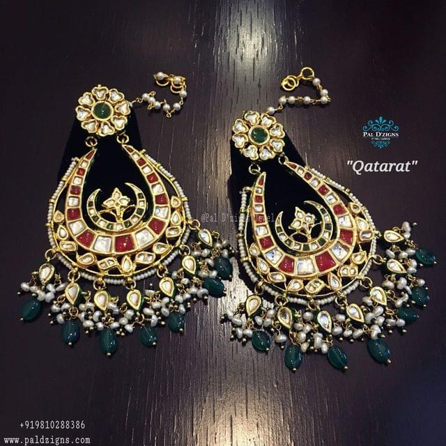 Qatarat Kundan Chaandbaali Earings