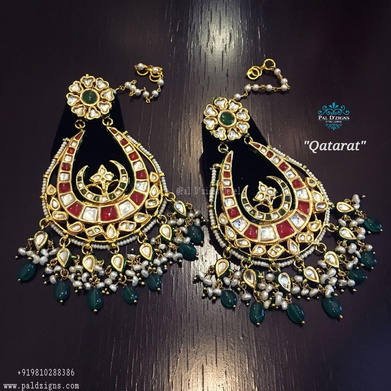 Qatarat Kundan Chaandbaali Earings