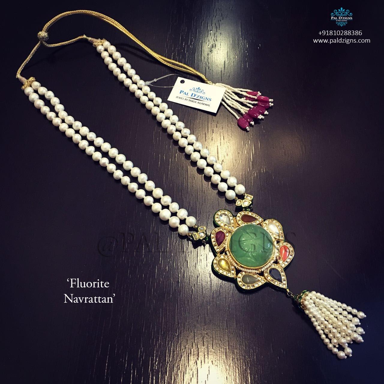 Fluorite Navrattan Kundan Necklace