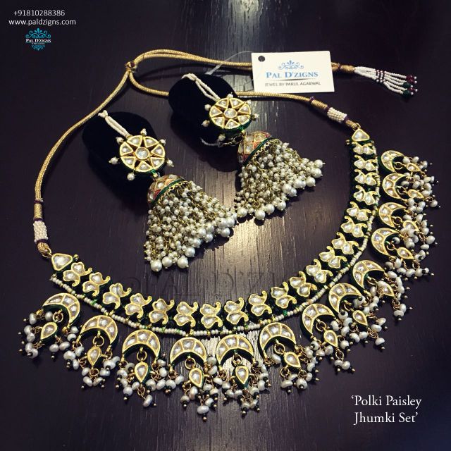 Polki Paisley Jhumki set