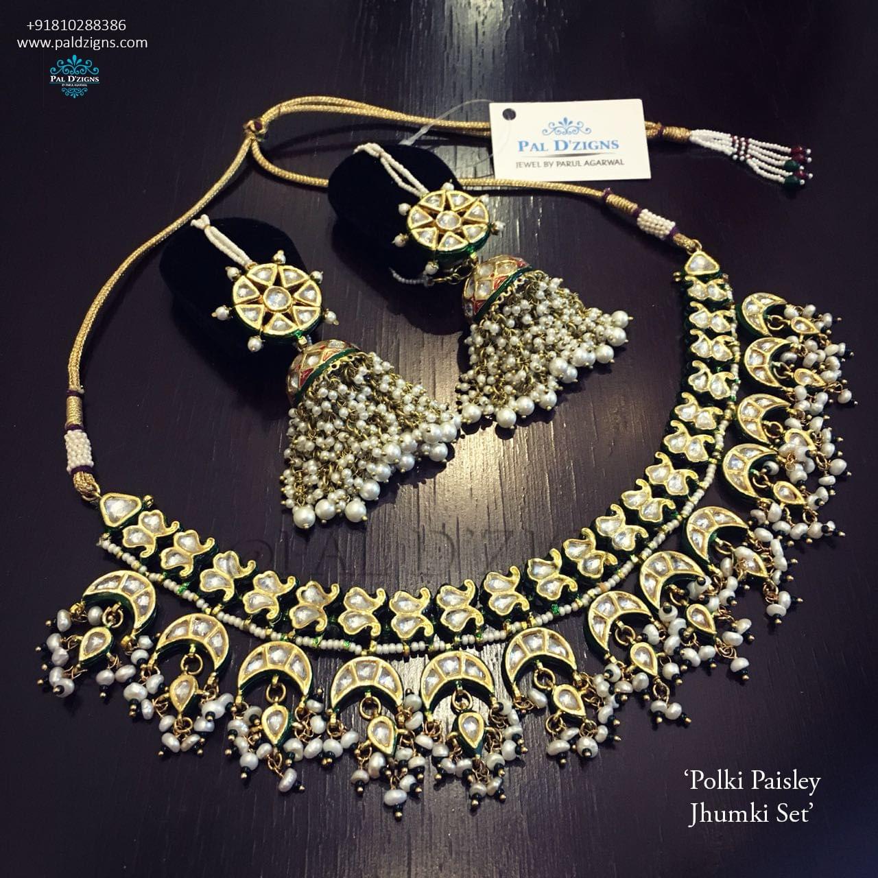 Polki Paisley Jhumki set