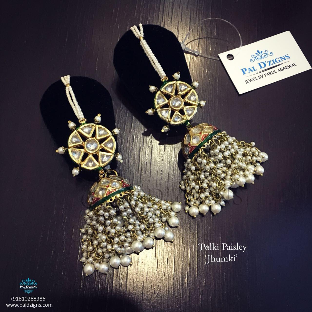 Polki Paisley Jhumki Earing